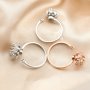 Halo Round Prong Ring Settings Rotating Keepsake Resin Rose Gold Plated Solid 925 Sterling Silver DIY Adjustable Ring Bezel Supplies 1294360