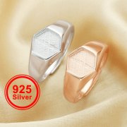 8MM Keepsake Breast Milk Resin Haxegon Bezel Ring Settings,Solid 925 Sterling Silver Rose Gold Plated Ring,Men's Ring Settings,DIY Ring Supplies 1294621