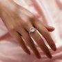 Halo Round Pin Ring Settings For Half Drilled Pearl Bead,Solid 925 Sterling Silver Ring For Half Drilled Beads,Pave Moissanite Ring,DIY Ring Supplies 1215103