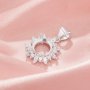 Halo Round Prong Pendant Settings,Flower Solid 14K 18K Gold Pendant,Moissanite Diamond Round Pendant,DIY Pendant Supplies 1411437