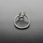 1Pcs 6X8MM Solid 925 Sterling Silver Double Oval Gemstone Bezel Prong Adjustable Ring Settings DIY Jewelry Supplies 1224017