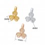 4MM Keepsake Breast Milk ResinLucky Three Leaf Clover Heart Bezel Pendant Settings,Solid 925 Sterling Silver Rose Gold Plated Charm 1431323