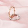 Dainty Moissanite Diamond April Birthstone Stackable Ring Wedding Engagement Full Band Antiqued Eternity Ring Rose Gold Plated Solid 925 Sterling Silver 1294257