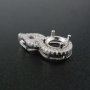 1Pcs 5-11MM Round Prong Pendant Settings Solid 925 Sterling Silver Filigree Gemstone Charm Bezel Tray DIY Supplies 1411254