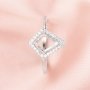 7x10MM Halo Kite Cut Prong Ring Settings,Solid 14K 18K Gold Moissanite Ring,Halo Kite Cut Ring Blank,DIY Ring Bezel For Gemstone 1294630