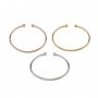 1Pcs Silver Gold Plated Brass Double Balls End Wire Bracelet Bangle DIY Beading Supplies 1900226