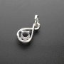 1Pcs 6.5MM Round Bezel Gemstone Cz Stone Solid 925 Sterling Silver Prong Pendant Charm Settings 1411228