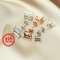 1Pair Multiple Size Prong Bezel Rose Gold Plated Solid 925 Sterling Silver Studs Earrings Blank Settings for Gemstone Moissanite 1706043