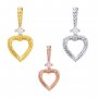 Heart Prong Bezel Pendant Settings,Solid 925 Sterling Silver Rose Gold Plated Charm,DIY Pendant Charm Tray 1421191