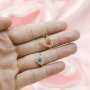 Keepsake Breast Milk Heart Halo Prong Ring Settings Resin Solid 14K Gold Moissanite Accents DIY Ring Blank Band 1294237-1