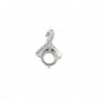 1Pcs 6-8MM Round Prong Pendant Settings Solid 925 Sterling Silver Gesmtone Charm Bezel Tray DIY Supplies 1411256