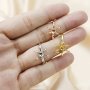 1Pcs Irregular Stone Prong Claw Bezel 925 Sterling Silver Rose Gold Adjustable Ring Settings DIY Supplies Findings 1294147