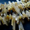 16inch,about 70pcs,20-30mm string yellow quartz raw stone stick loose beads for DIY earrings pendant charm supplies 3000020