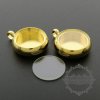 5pcs 16mm round bezel 5mm depth gold floating pendant charm with glass supplies 1411199-4