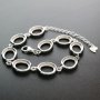 1Pcs 8X10MM Oval Bezel Solid 925 Sterling Silver Bracelet Settings DIY Supplies 6''+2'' Extension 1900213