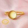 Round Breast Milk Resin Keepsake Ring Settings Solid 14K Gold 2MM Deep Bezel 1210111