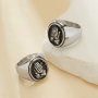 Praying Hands Stainless Steel Ring,Engraved Hand Signet Stainless Steel Ring,Men's Ring,DIY Ring Supplies 1295009