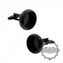 10Pcs 16MM Round Bezel 5MM Depth Gun Black Floating Cufflinks Tray 1500150-1