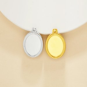 Keepsake Breast Milk Resin Oval Bezel Pendant Settings,Simple Stainless Steel Oval Pendant Charm,DIY Pendant Blank Supplies 1421276