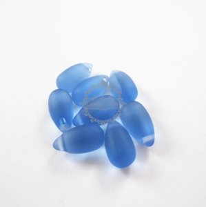 50pcs 7x13mm simulated ocean blue sea glass tear drop beads DIY loose beads 3070047