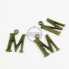 10pcs 15x10mm vintage kawaii metal alphabet letter M bronze brass pendant charm packs assortment 1810068