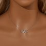 Keepsake Breast Milk Resin Round Pin Heart Solid 925 Sterling Silver Necklace Settings For Half Drilled Pearl Bead,Double Heart Necklace,DIY Necklace Supplies 16