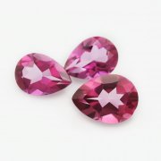 1Pcs Pear Faceted Hot Pink Topaz November Birthstone Nature Point Back Gemstone DIY Supplies 4150024