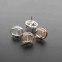 1Pair Multiple Sizes Oval Solid 925 Sterling Silver Rose Gold Tone DIY Prong Studs Earrings Settings Bezel With Cubic Zirconia 1706020