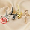 4x6MM Pear Snake Pear Ring Settings Solid 925 Sterling Silver Rose Gold Plated Adjustable Animal Ring Bezel DIY Supplies 1294326