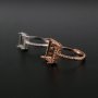 1Pcs Mulitiple Size Rose Gold Plated Solid 925 Sterling Silver Rectangle Millgraine Frame DIY Adjustable Ring Settings for Gemstone 1294170