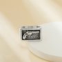 Stainless Steel Pistol Pattern Signet Ring,Rectangular Signet Rings,Men's Silver Rings, Western Badge Rings,DIY Ring Supplies 1295015