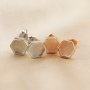 Keepsake Breast Milk Resin 6.5MM Hexagon Earrings Blank Settings Rose Gold Plated Solid 925 Sterling Silver Studs Earrings Supplies 1706081