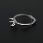 1Pcs 5-10MM Classic Simple Round 6 Prong Bezel Solid 925 Sterling Silver Peg Head DIY Adjustable Solitaire Ring Settings 1212054