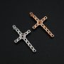 3MM Round Prong Pendant Settings 12 Stones Cross Solid 925 Sterling Silver Rose Gold Plated Charm Bezel DIY Gemstone Supplies 1411279