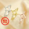 7x10MM Kite Cut Prong Ring Settings,Art Deco Solid 925 Sterling Silver Rose Gold Plated Ring,DIY Ring Blank Supplies 1294548