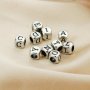 4MM Initial Letter Square Beads Charm,Alphabet Charm,Solid 925 Sterling Silver Charm,2.5MM Hole Bead,DIY Custom Name Charm For Jewelry Making 1421189
