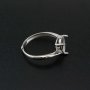 1Pcs Pear Bezel Ring Settings Blank Adjustable Simple Bypass Shank Solid 925 Sterling Silver DIY Tray for Cabochon Gemstone 1294182