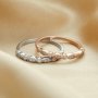 Art Deco Half Eternity Ring,Marquise Stackable Ring,Solid 925 Sterling Silver Rose Gold Plated Stacker Ring,DIY Ring Supplies 1294536