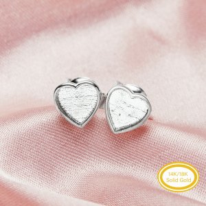 Keepsake Breast Milk Resin 6MM Heart Earrings Blank Settings,Solid Back Solid 14K 18K Gold Studs Earring,DIY Earrings Supplies 1702243