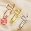 4x6MM Oval Prong Ring Settings Solid 925 Sterling Silver Rose Gold Plated Adjustable DIY Ring Bezel Supplies 1224123