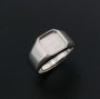 9MM Square Bezel Ring Settings Solid Back Breast Milk Resin 925 Sterling Silver DIY Men's Adjustable Ring 1294222