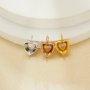 7MM Heart Prongs Bezel Pendant Settings,Rose Yellow Gold Plated Stainless Steel Heart Pendant Charm,Minimalist Heart Pendant,Simple Pendant Blank 1431455
