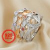 6x8MM Pear Prong Ring Settings,Stackable Solid 925 Sterling Silver Rose Gold Plated,Marquise Breast Milk Keepsake Resin Bezel Birthstone Ring 1294509