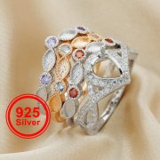 6x8MM Pear Prong Ring Settings,Stackable Solid 925 Sterling Silver Rose Gold Plated,Marquise Breast Milk Keepsake Resin Bezel Birthstone Ring 1294509