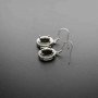 1Pair Multiple Size Oval Bezel Solid 925 Sterling Silver DIY Prong Hook Earrings Settings Bezel 1702197