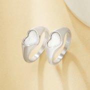 6x9MM Keepsake Breast Milk Resin Heart Bezel Ring,316L Stainless Steel Resin Silver Ring,DIY Ring Blank Supplies 1295035