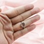 Keepsake Breast Milk Resin Square Cushion Halo Ring Settings Solid 14K Gold Ring with 1MM Birthstone Diamond Moissanite Sapphire DIY Prong Ring Bezel Supplies 1294276