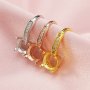 5-8MM Round Prong Hook Earrings Settings Solid 14K/18K Gold Bezel with Moissanite Accents DIY Jewelry Supplies 1706088-1