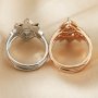 Keepsake Breast Milk Resin Pear Ring Settings Stackable 5x7MM Main Stone Solid 925 Sterling Silver Rose Gold Plated DIY Ring Bezel 1294337
