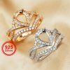 6x8MM Pear Prong Ring Blank Settings Infinity Bezel Solid 925 Sterling Silver Rose Gold Plated Stackable Ring Supplies 1294385